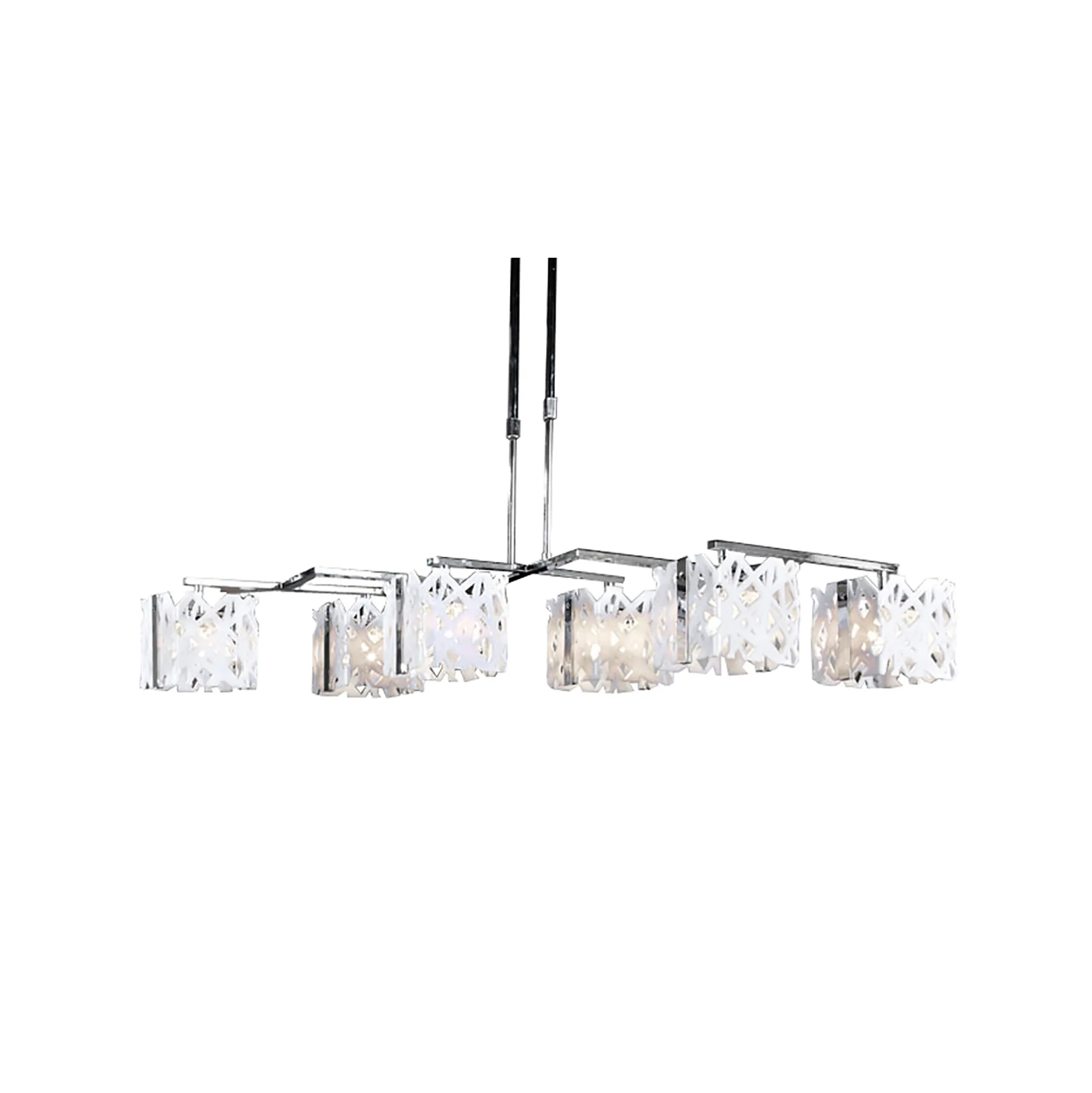M1258  Tokio Rectangular Telescopic 6 Light Gloss White